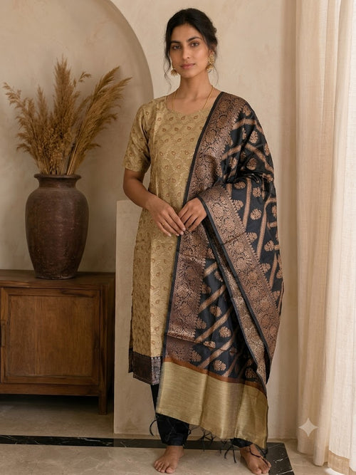 Antique gold banarasi salwar suit
