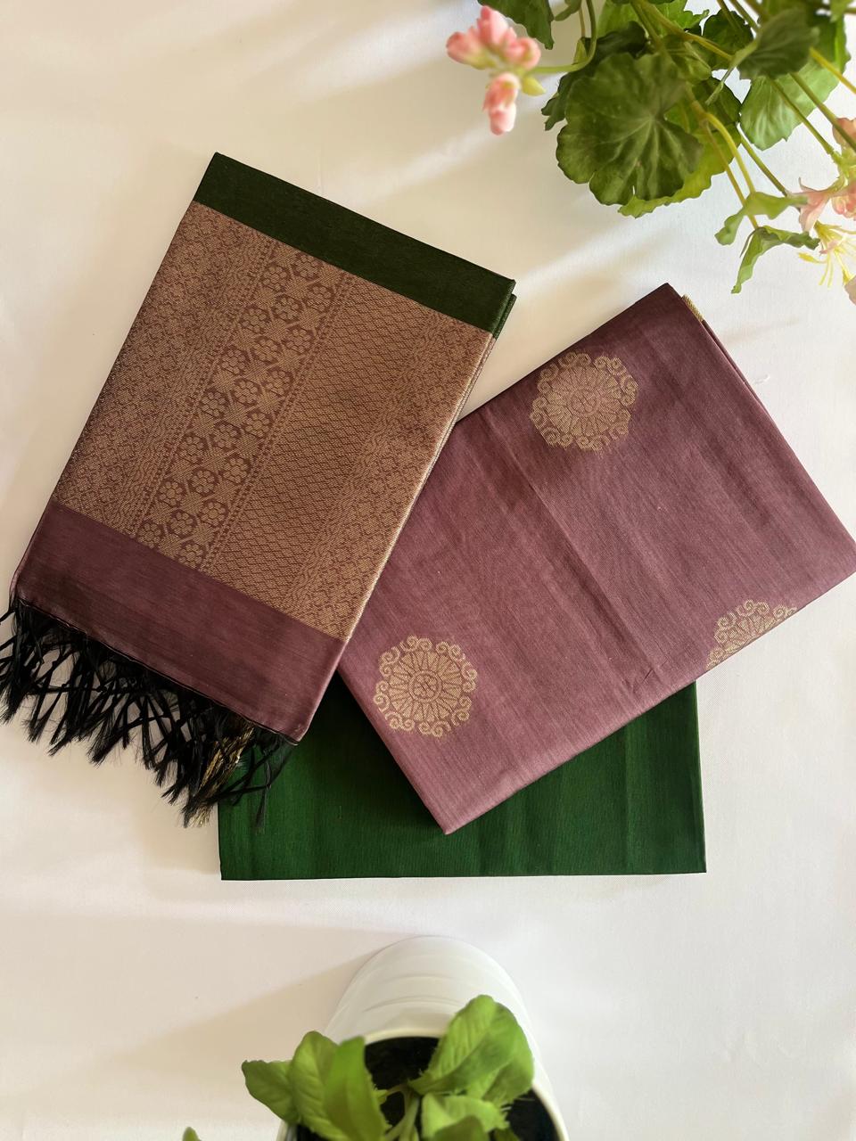 Onion pink Kora Silk Unstitched Salwar 3Pcs set