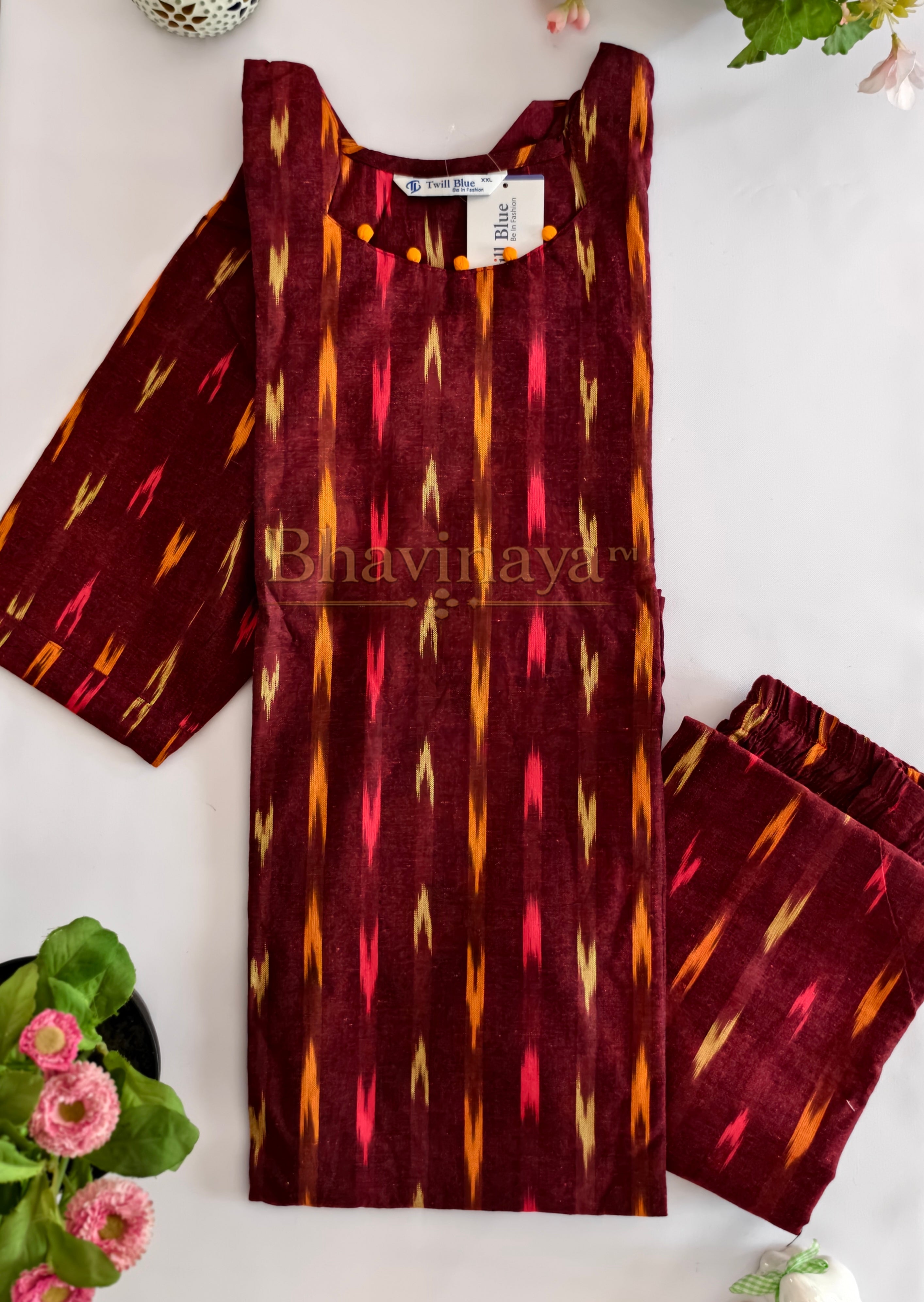 Ikat Handloom Kurthi Set