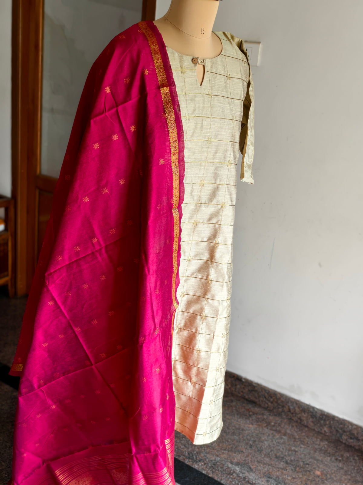 Raw Silk Festive Kurti 3 pcs Set