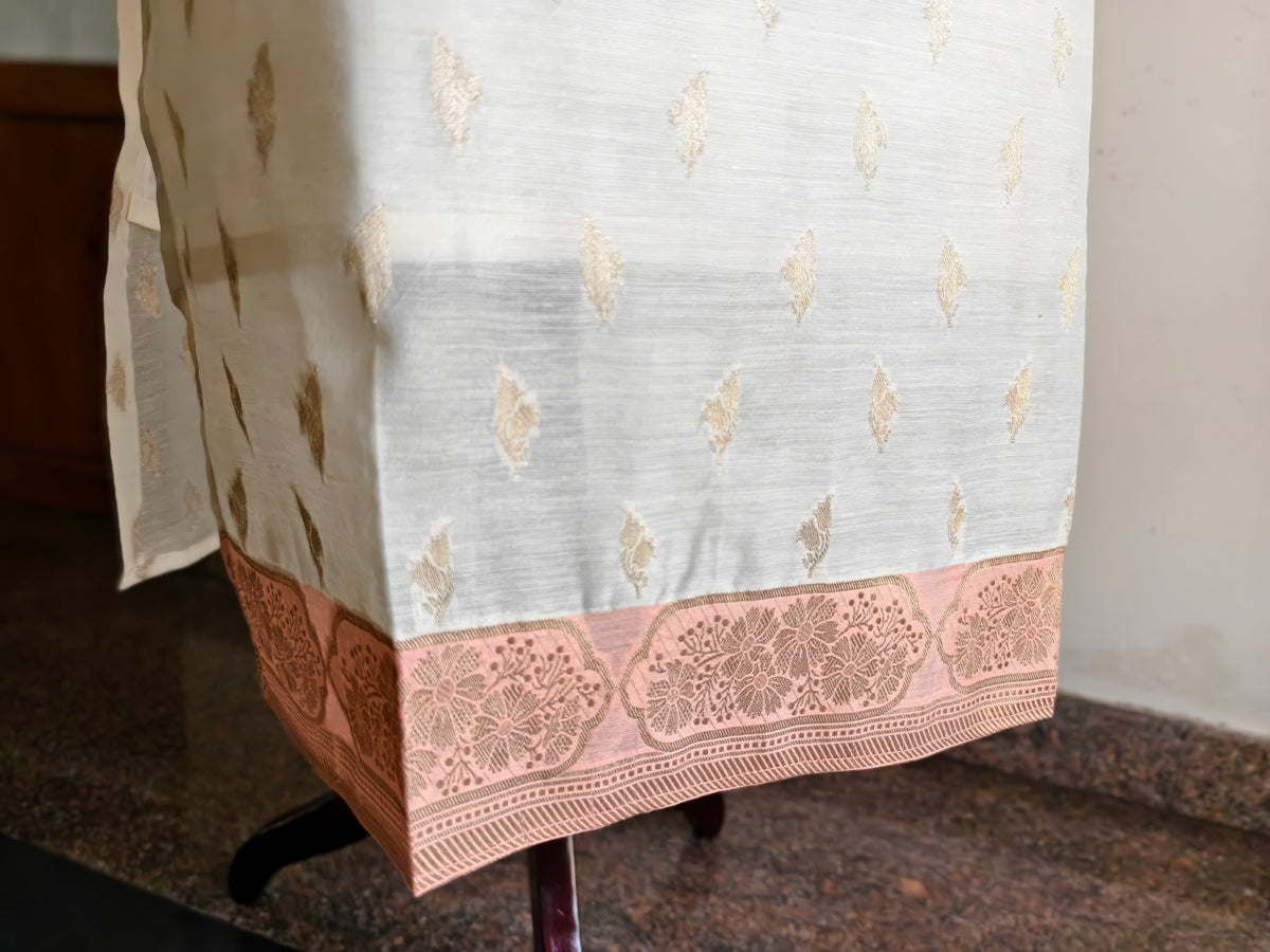 Chanderi pastel theme kurti & dupatta