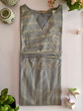 Silver Grey Woven Kurti with Wrap Neck Design