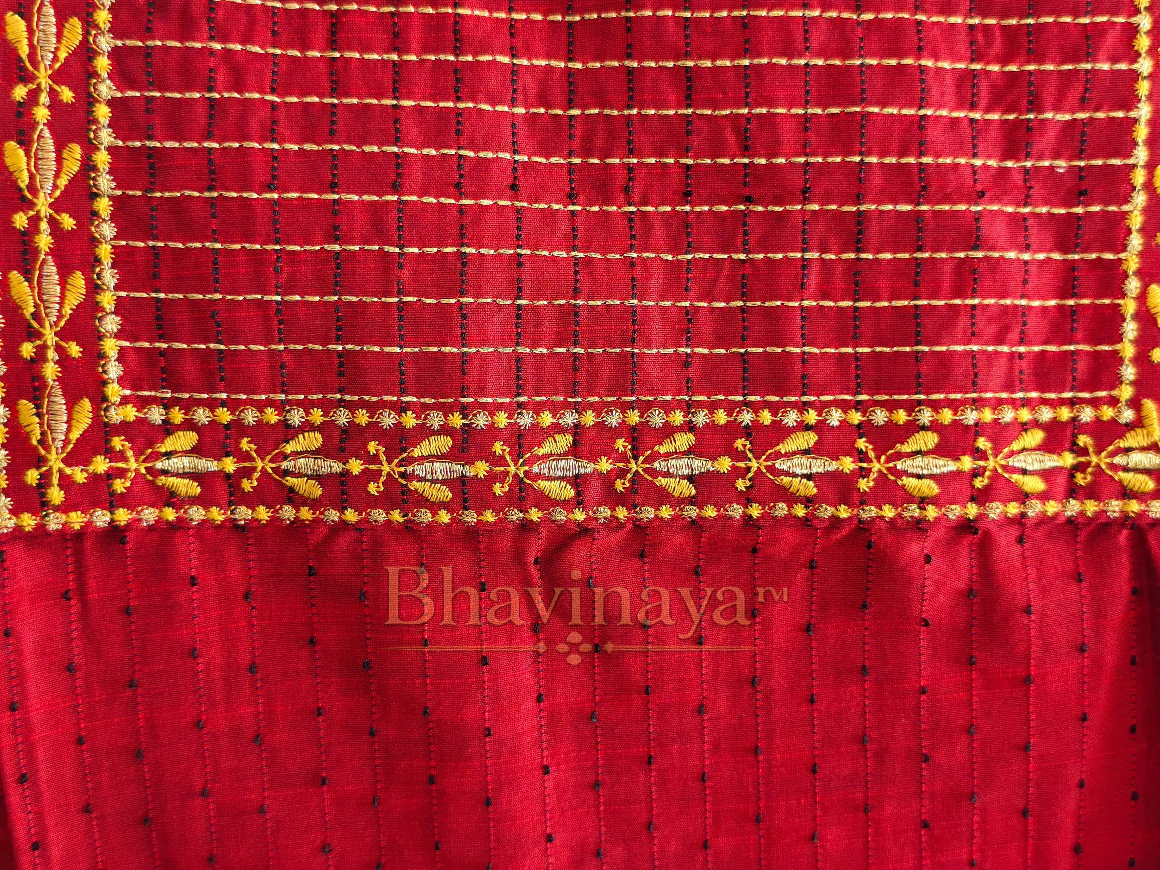 Crimson Red Embroidered kurti