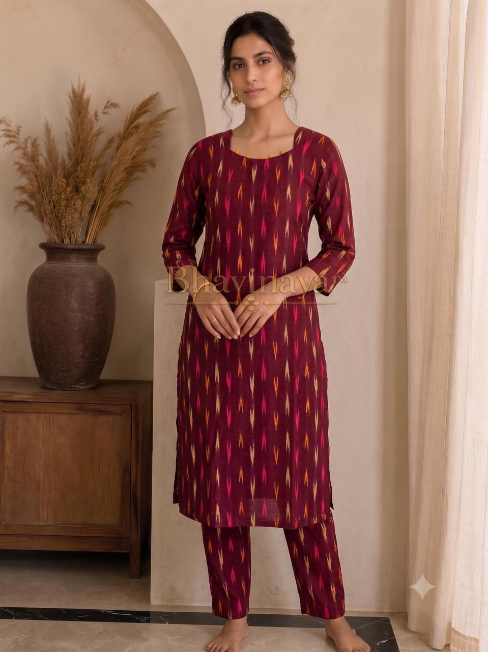 Ikat Handloom Kurthi Set