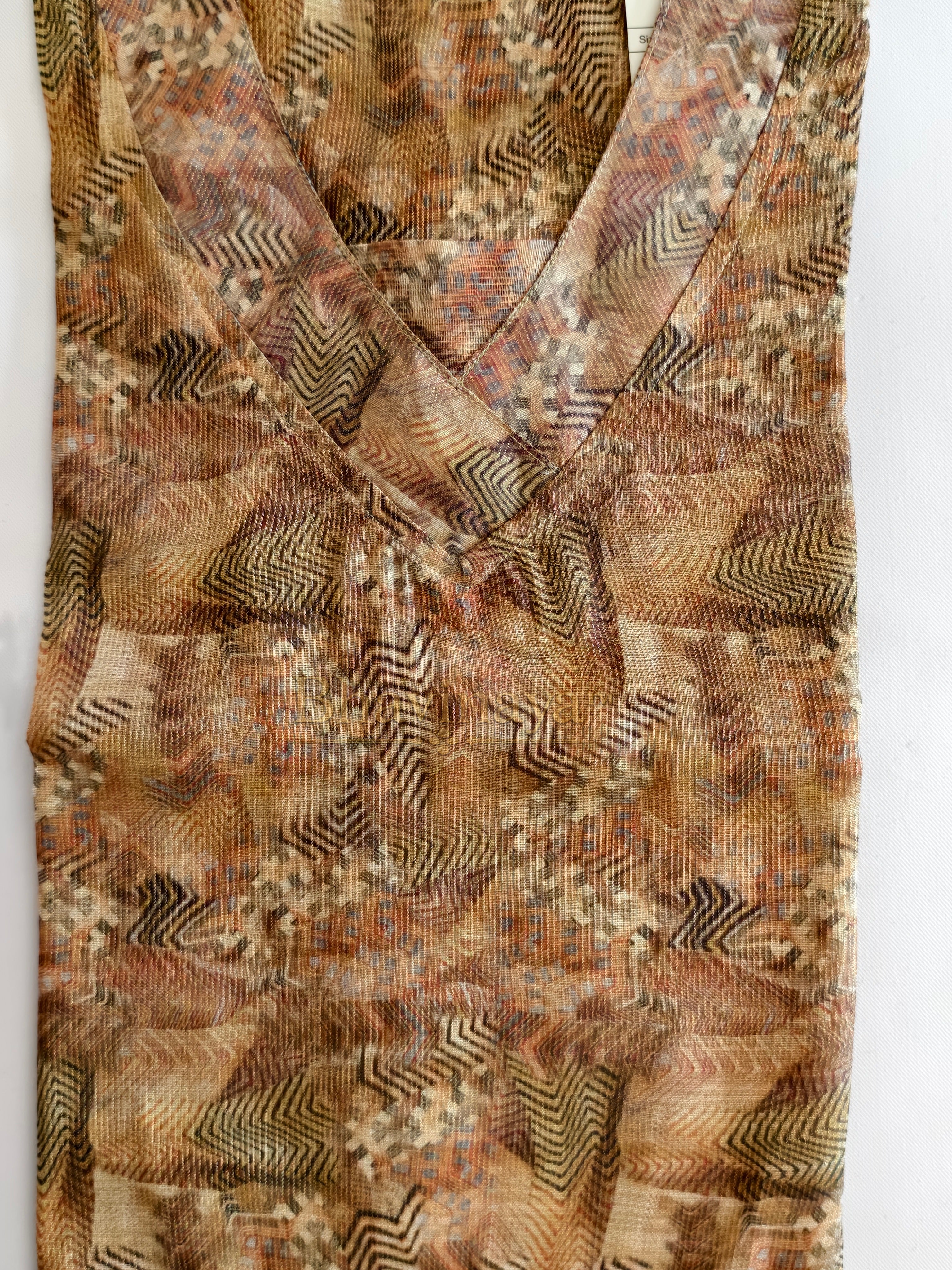 Sandal Tissue Silk Kurthi
