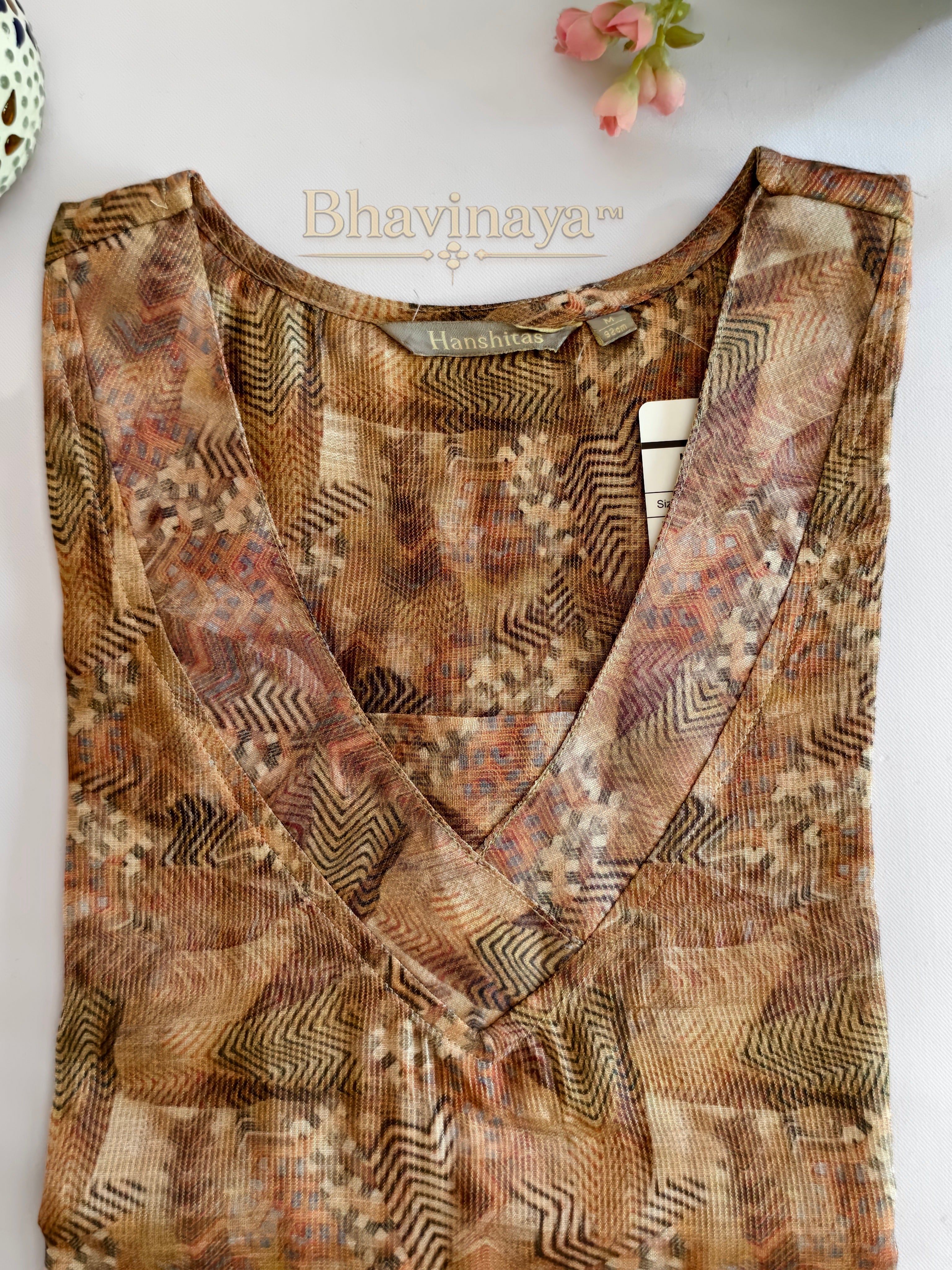 Sandal Tissue Silk Kurthi