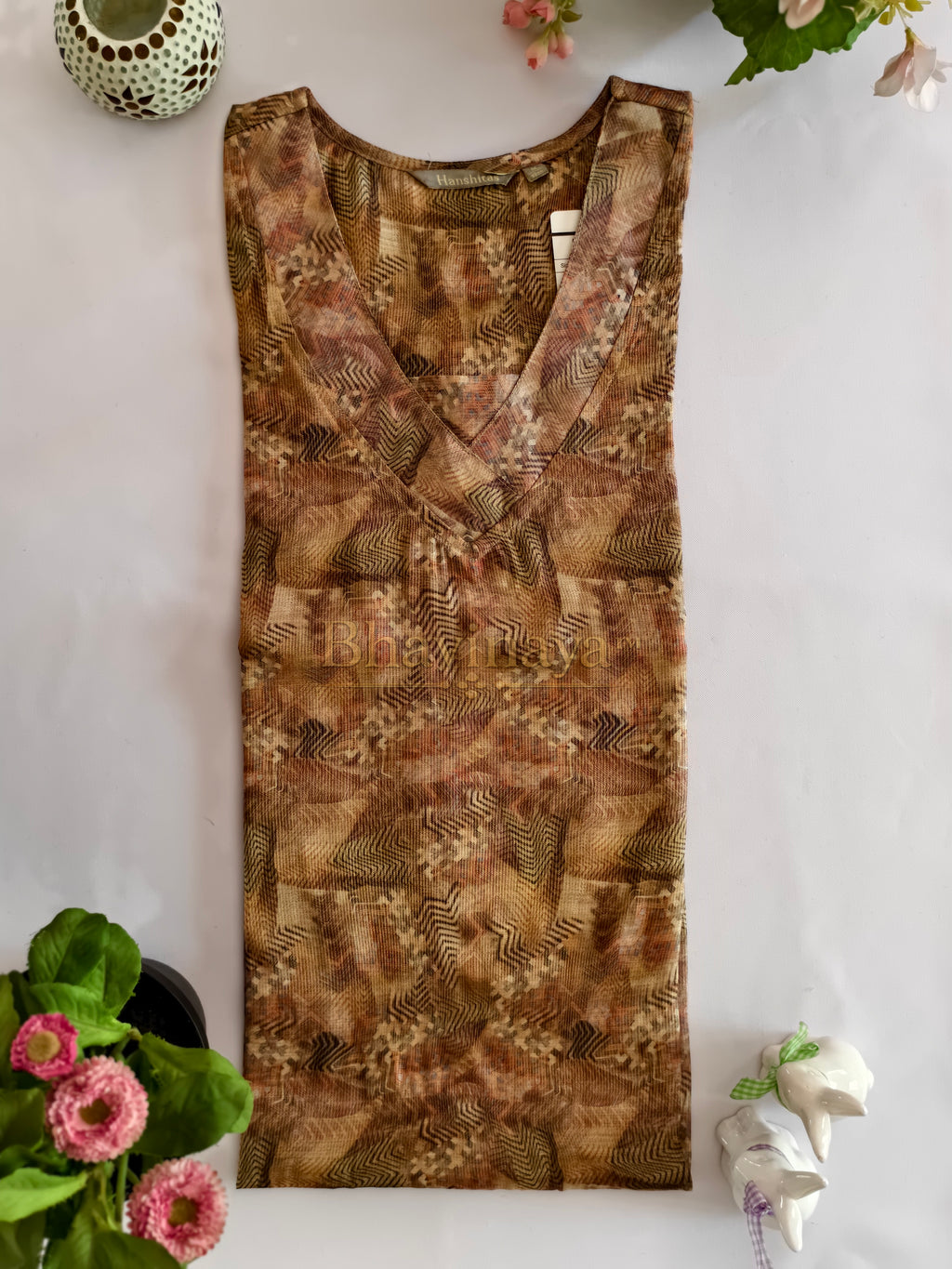 Sandal Tissue Silk Kurthi