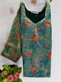Floral Light blue Digital Print Tissue Silk Kurthi